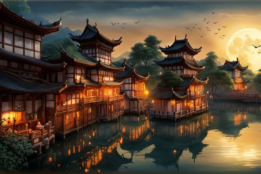 和朋友一起游泳