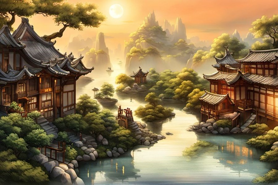 渠里水很满