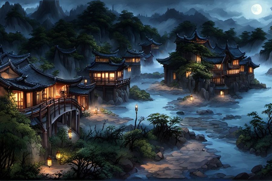 很多人抬着棺材跑