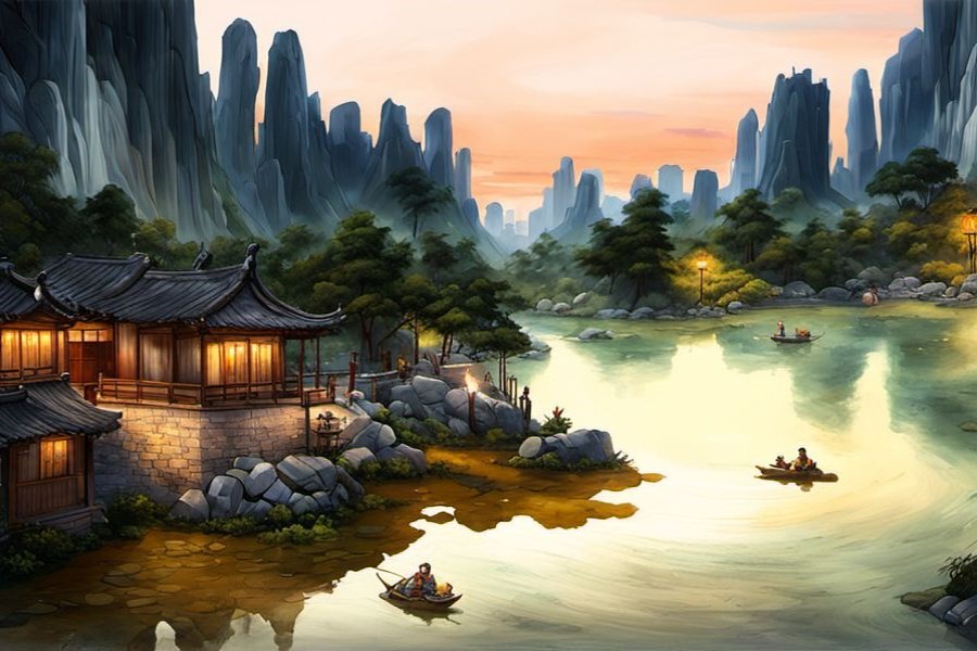 过桥桥下还有水