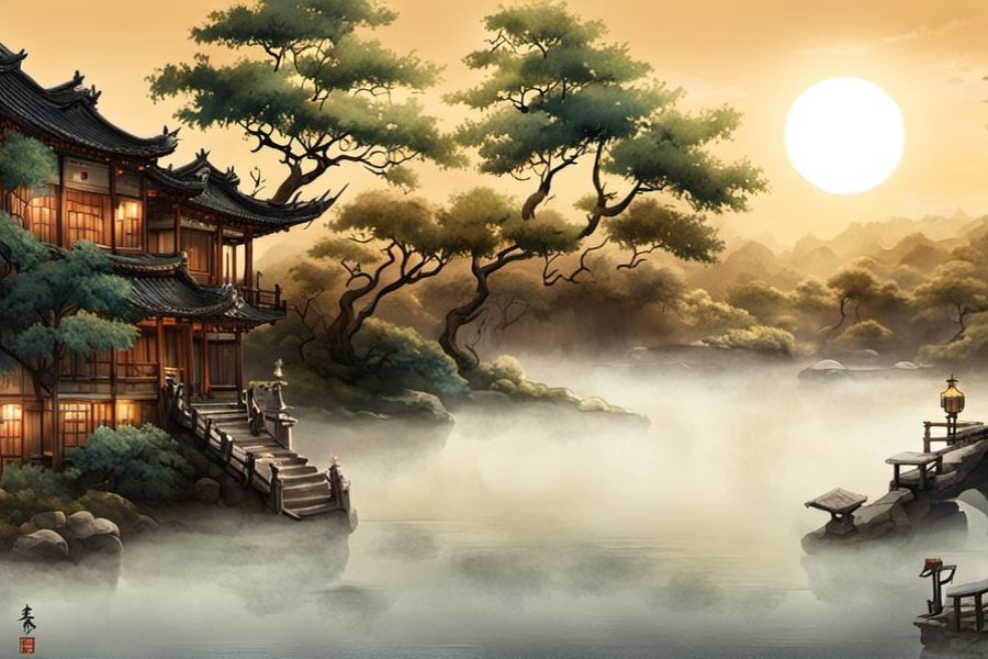 在大海里游泳