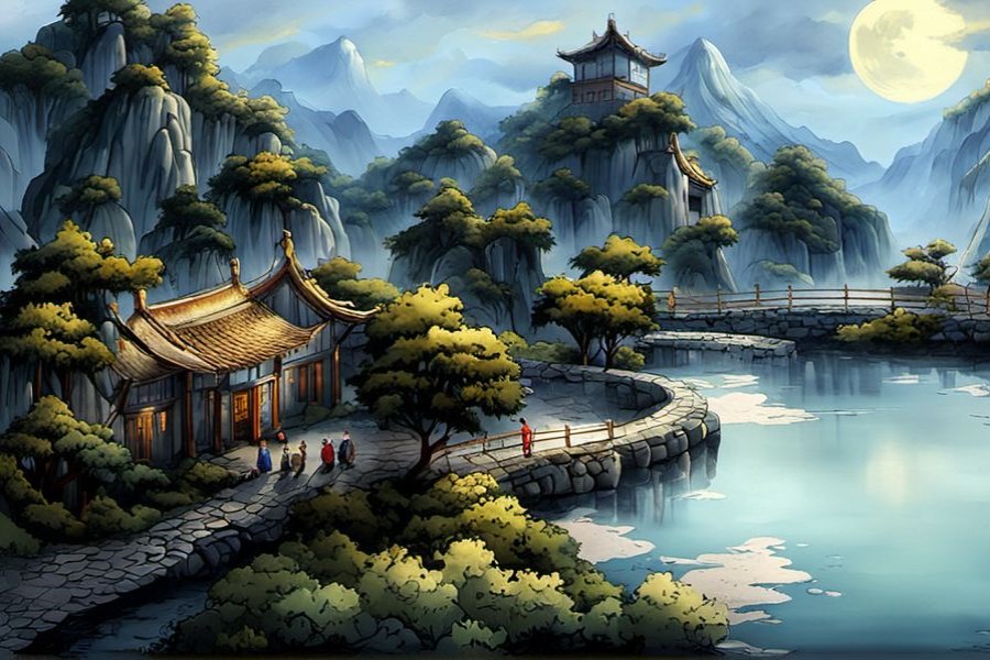 一条金色的大蛇