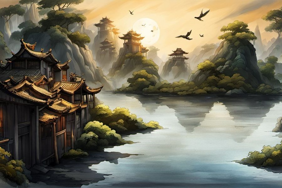 在河里洗衣服