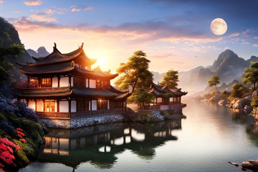 水渠里的水很满