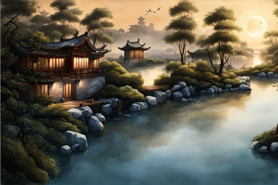 新娘子穿着红嫁衣