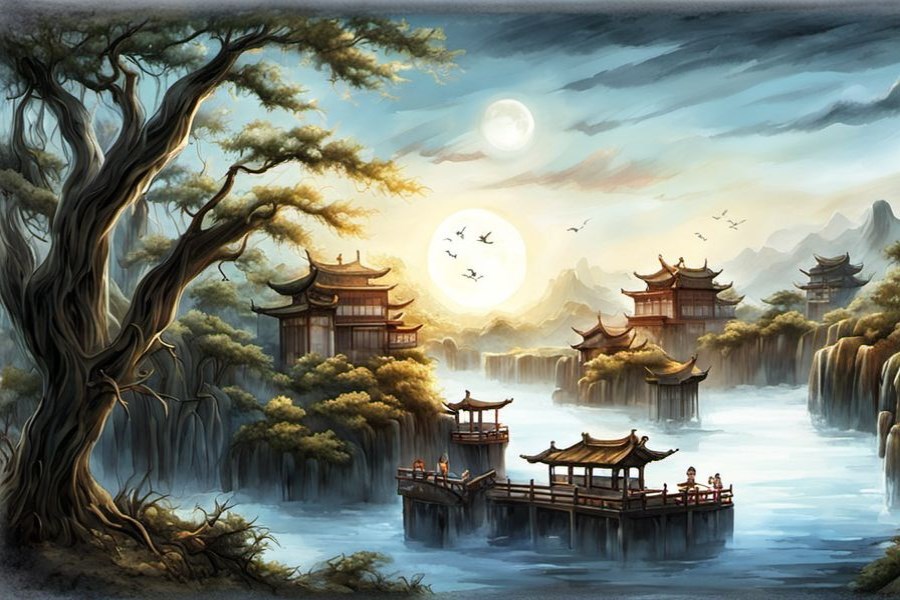 鱼在水中游