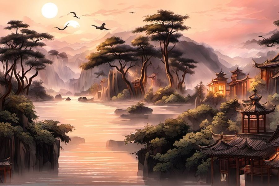 海水涨潮发水逃跑