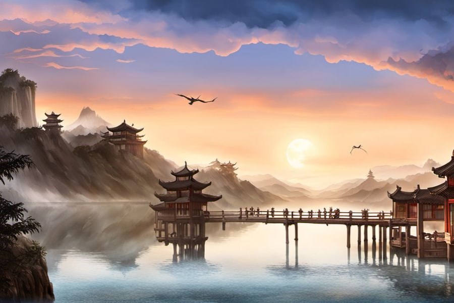 在水里游泳