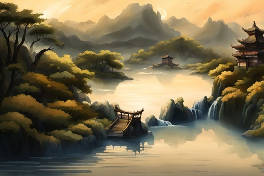 送葬队伍和棺材