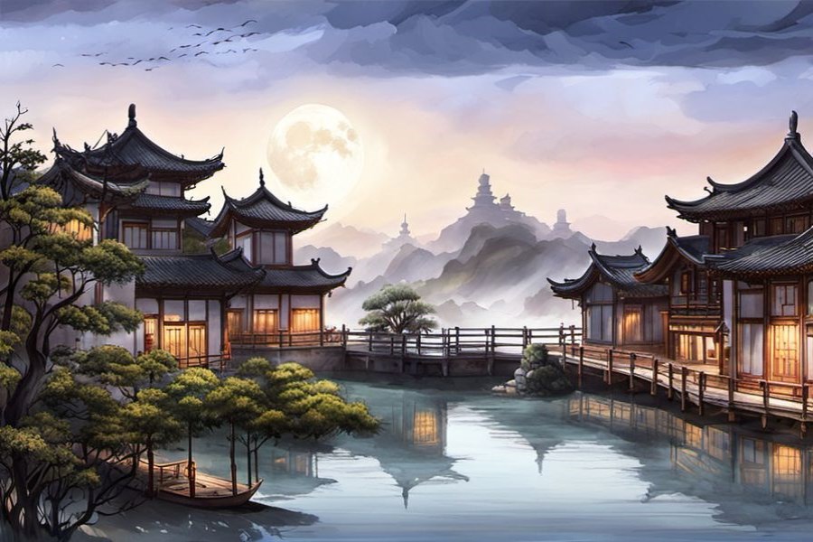 烧柴火火很旺