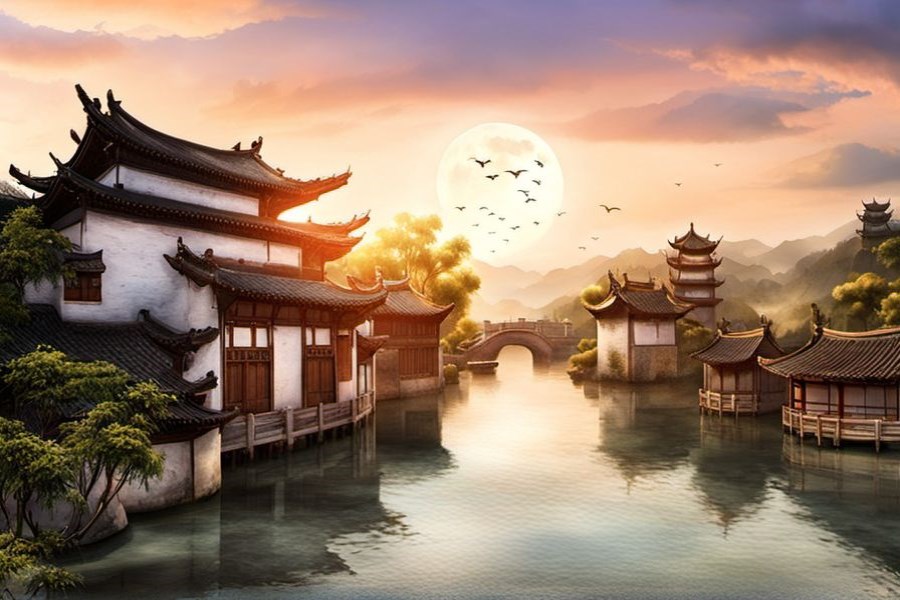 下大雨到处都是水