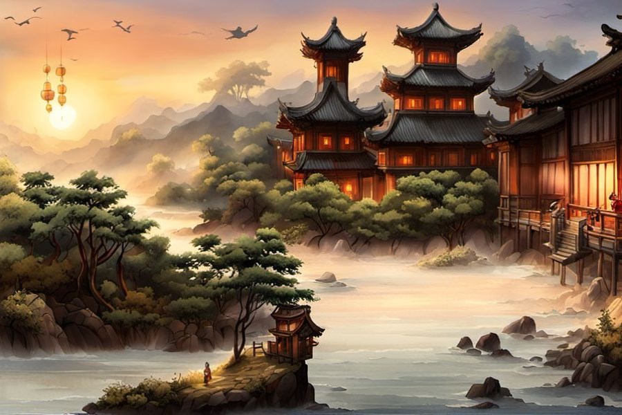大船在水中行驶