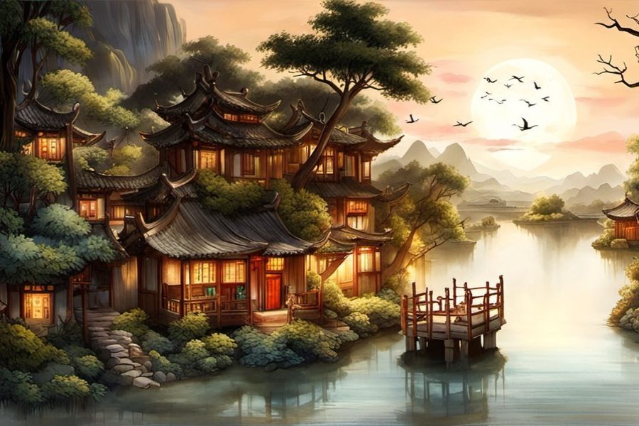 海浪很高扑向自己