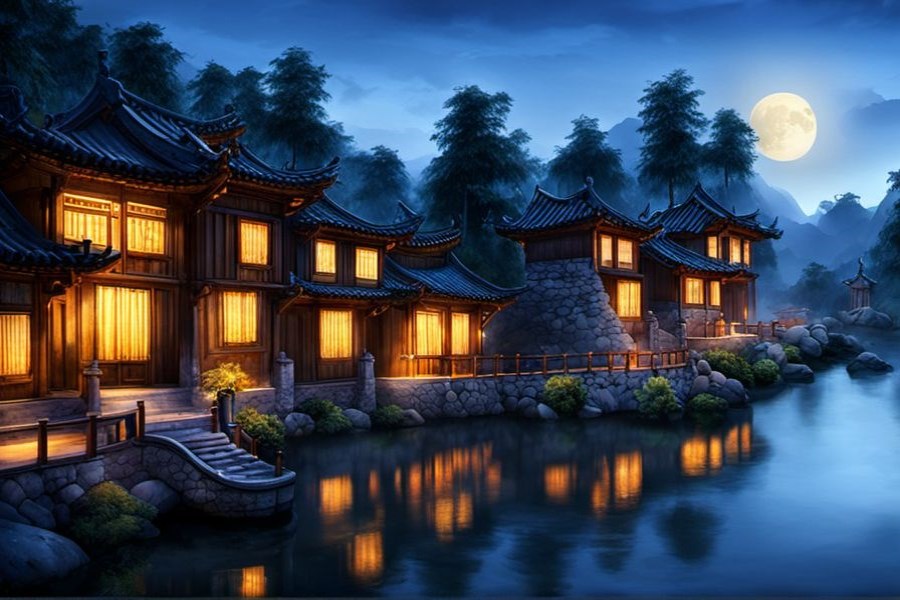 在山上砍柴