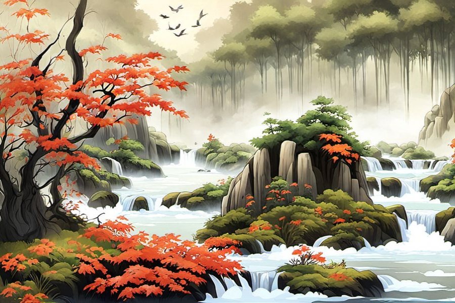 一群小孩把秧苗扒了