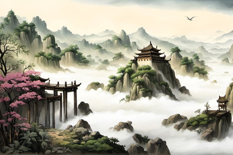 坐在大树下