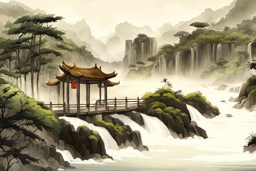 竹林被砍伐过的痕迹