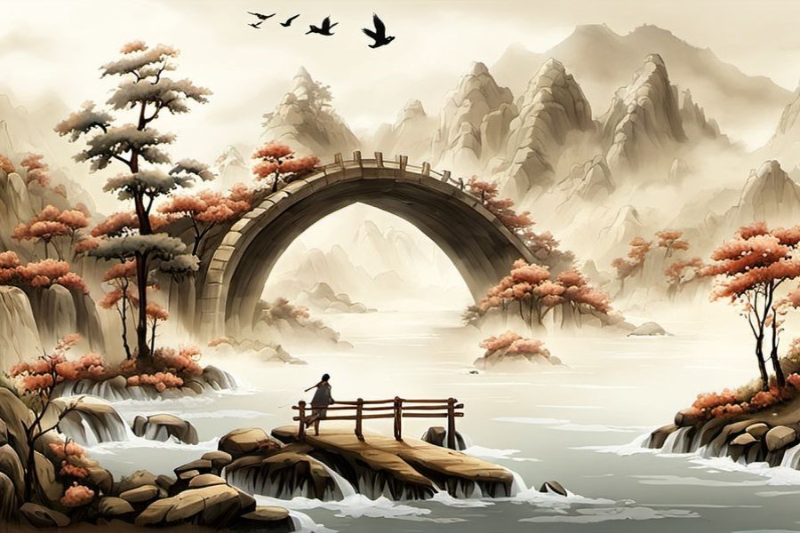 鱼尾在水面上