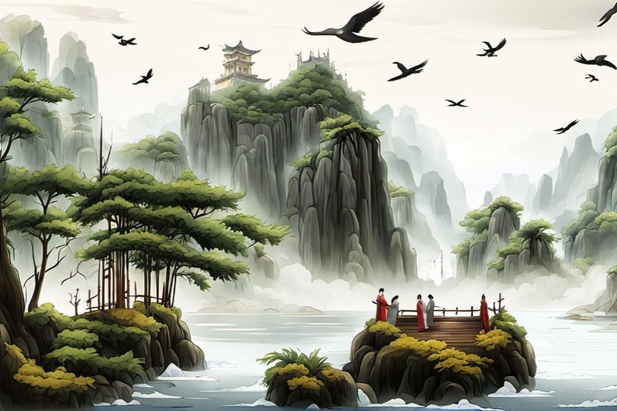 摘樱桃给孩子吃