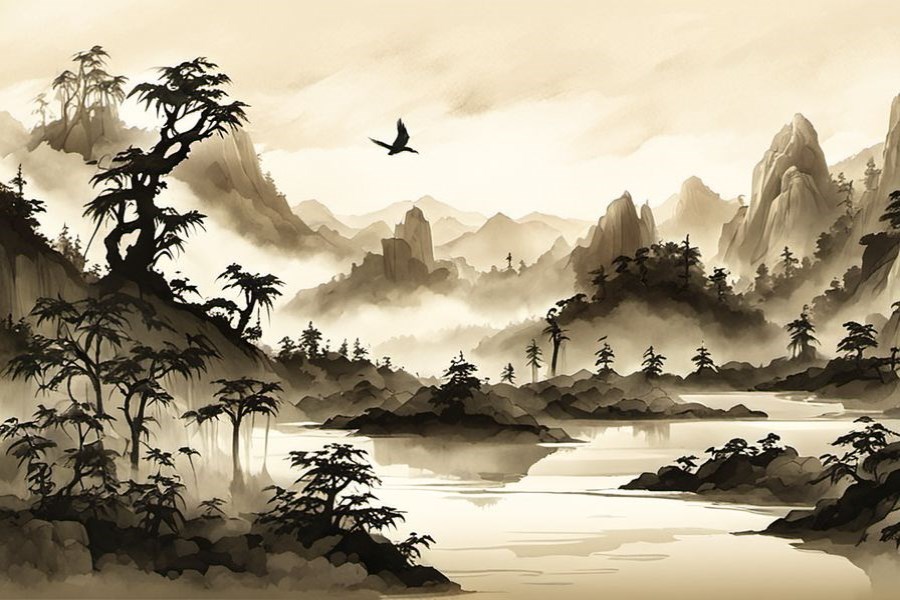 在山坡上拾钱