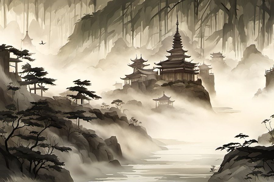 自已在河水里面的