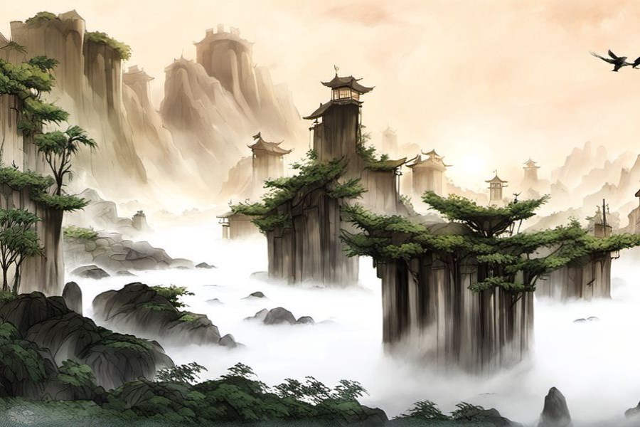 女人抱着小男孩招手