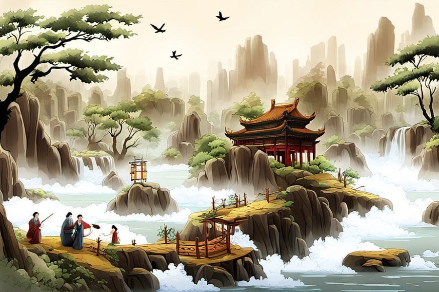 红色棺材在墓口