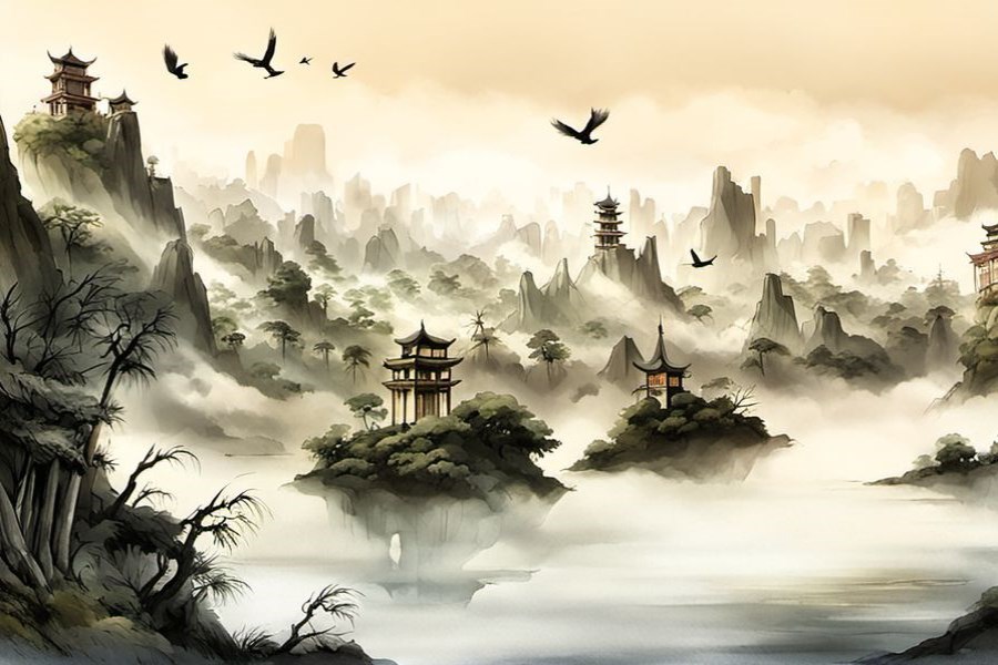 虎头龙身在水里游动