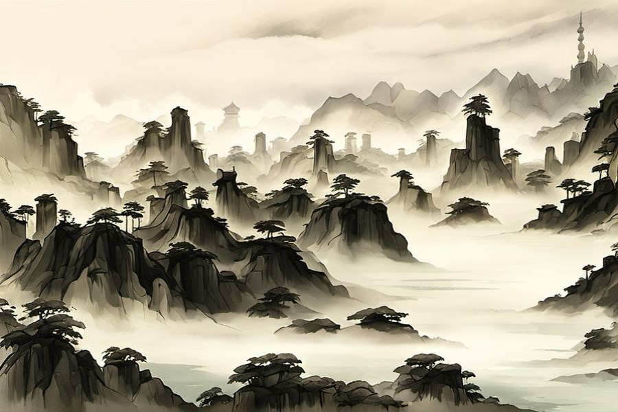 山上水涌流下来