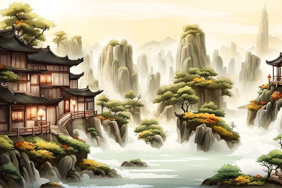 小山凹里长满了花草