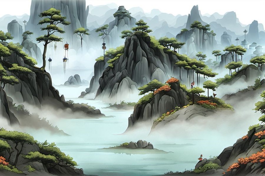 在房顶上到处跑