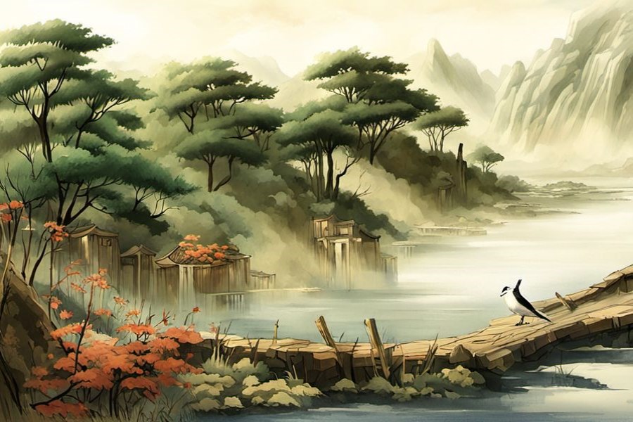 很多朋友爬山