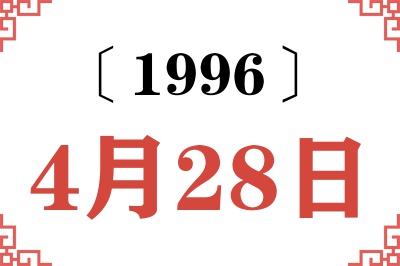 1996年4月28日老黄历查询