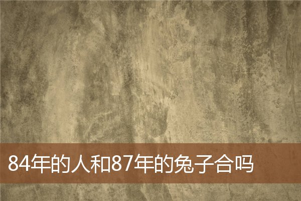  84年的人和87年的兔子合吗《84年的属和87年的兔》 生肖运势