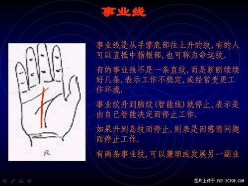 手相算命图解之事业线的识别与看法