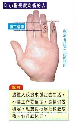 小指长度均衡的人