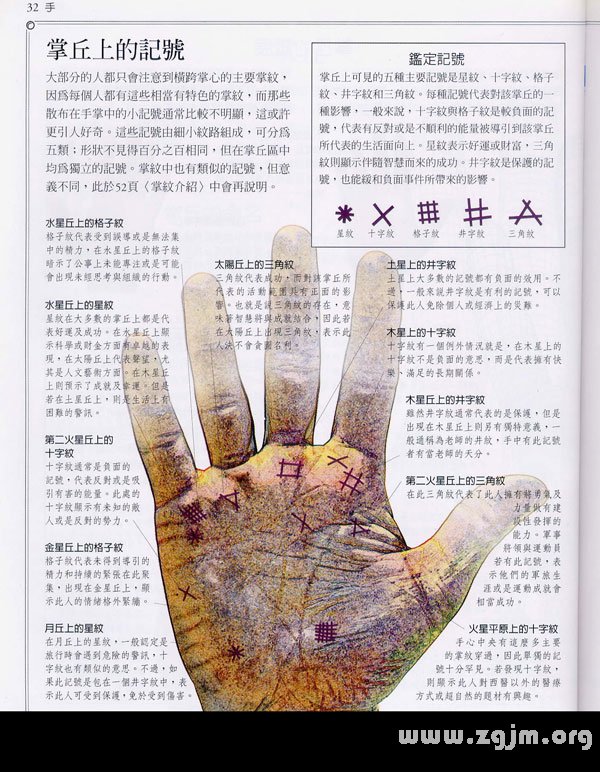 《手相学习百科》：掌丘