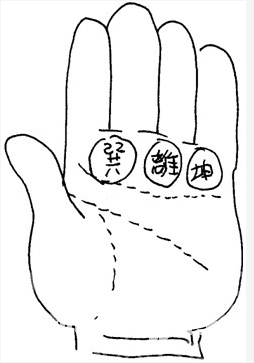 掌中巽离坤位隆起肉丰